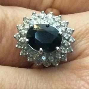 10K Yellow Gold Sapphire and Diamond Ring